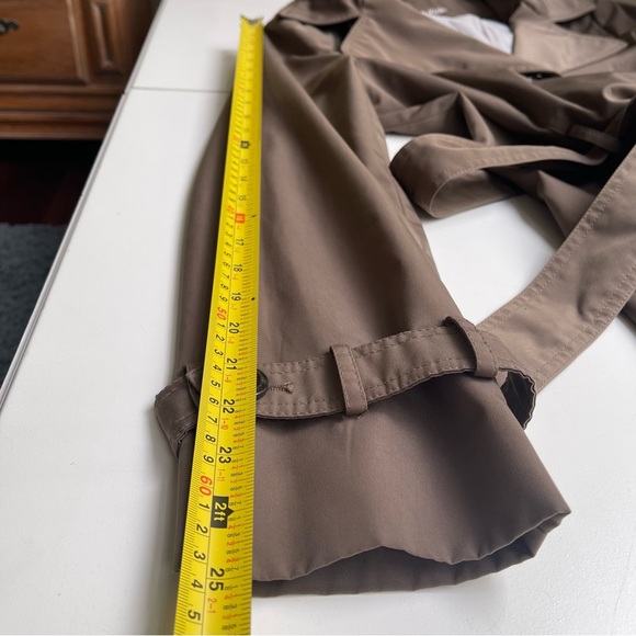 Calvin Klein Mid-Length Single Breasted Trench Coat Raincoat Removable Hood M - Picture 15 of 16